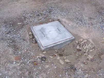 Landscape with drainage cover