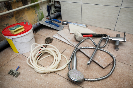 Bathroom remodel equipment