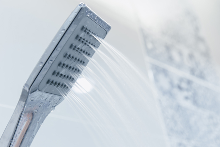 Shower head on