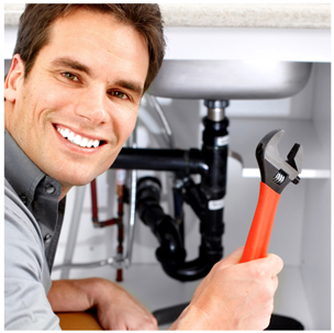 Smiling plumber