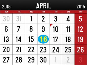 Calendar for April 2015