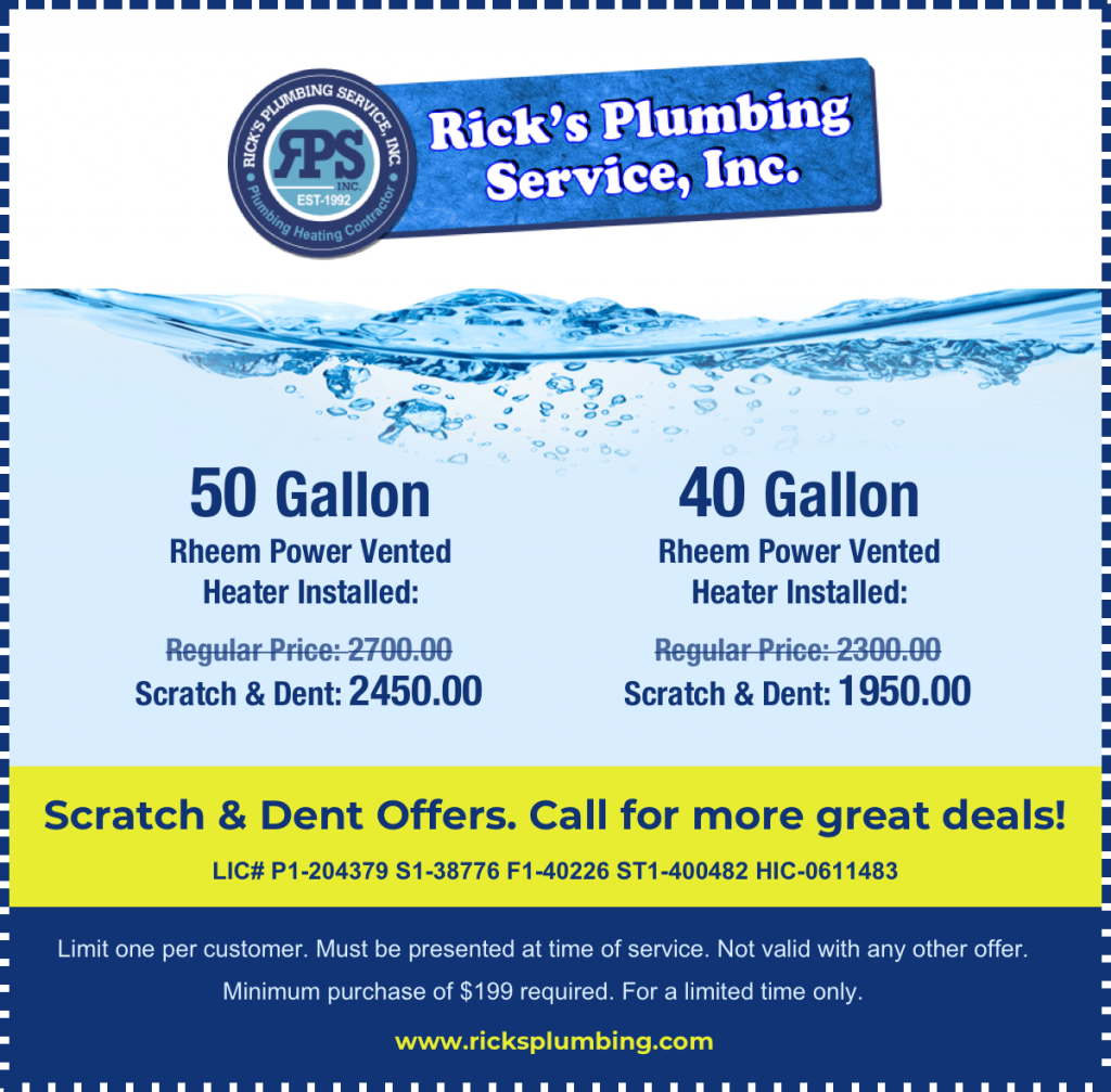 Ricks Plumbing New Coupon